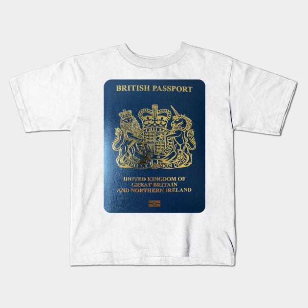 British  Passport Kids T-Shirt by Islanr